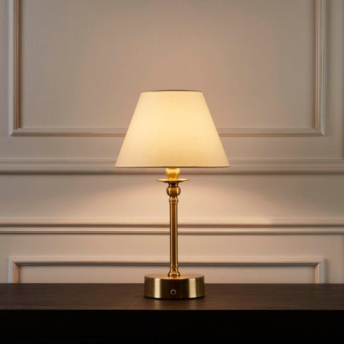 BowLift Lucille Ornate LED Lamp — Rechargeable, Wireless, Brass Finish