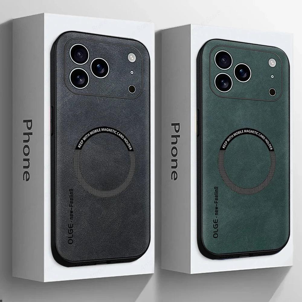 LZINA™ | LUXEGUARD – Premium Leather Phone Case with MagSafe for iPhone