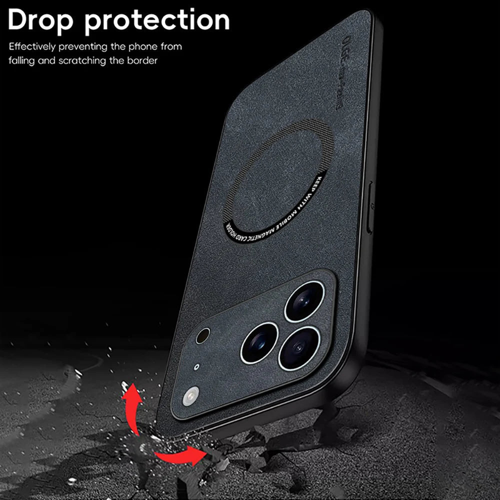 LZINA™ | LUXEGUARD – Premium Leather Phone Case with MagSafe for iPhone