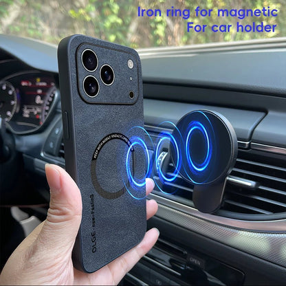 LZINA™ | LUXEGUARD – Premium Leather Phone Case with MagSafe for iPhone