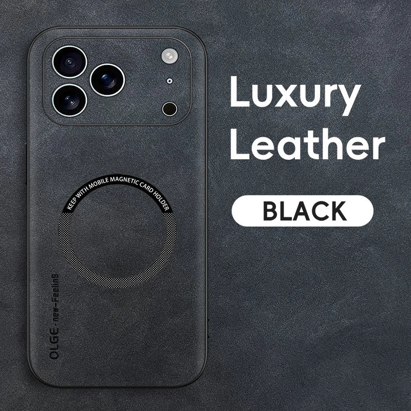 LZINA™ | LUXEGUARD – Premium Leather Phone Case with MagSafe for iPhone