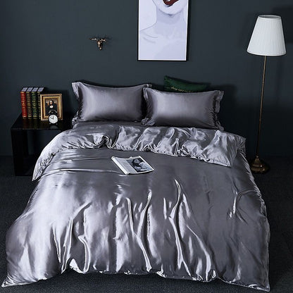 LZINA™ | Luxury Silk/Satin Bedding Set (4-Piece) - SilkSleep
