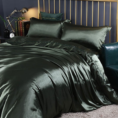 LZINA™ | Luxury Silk/Satin Bedding Set (4-Piece) - SilkSleep