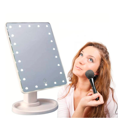 Makeup mirror with LED light and touch screen | Bowlift