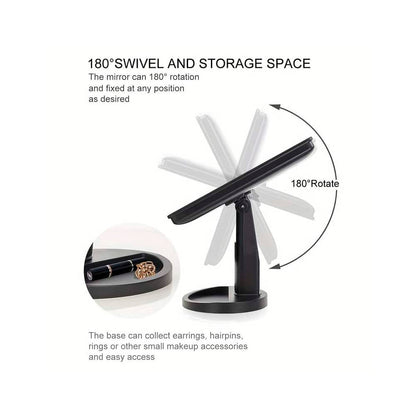 Makeup mirror with LED light and touch screen | Bowlift