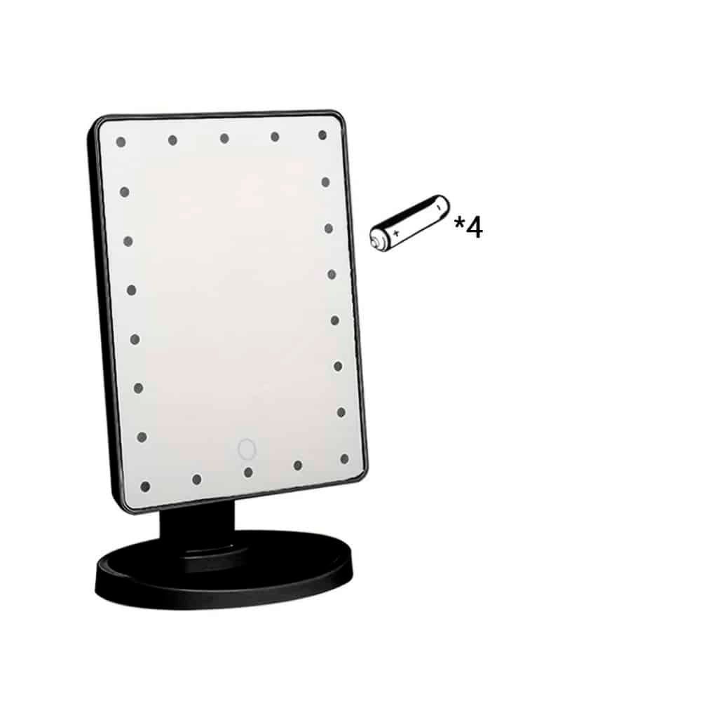 Makeup mirror with LED light and touch screen | Bowlift