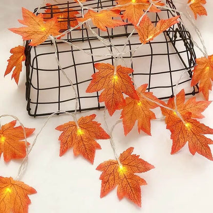 BowLift Maple Leaf Autumn String Lights - Warm Harvest Glow for Cozy Home Decor