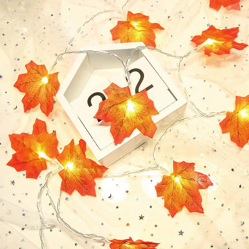 BowLift Maple Leaf Autumn String Lights - Warm Harvest Glow for Cozy Home Decor