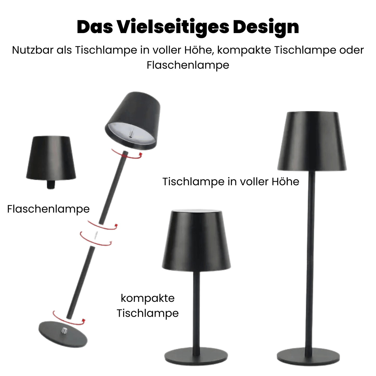 BowLift Wireless LED Table Lamp — Touch-Control, Dimmable Lighting