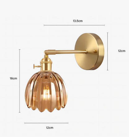 BowLift Retro Wall Light with Glass Tulip Bud – Vintage-Inspired Design