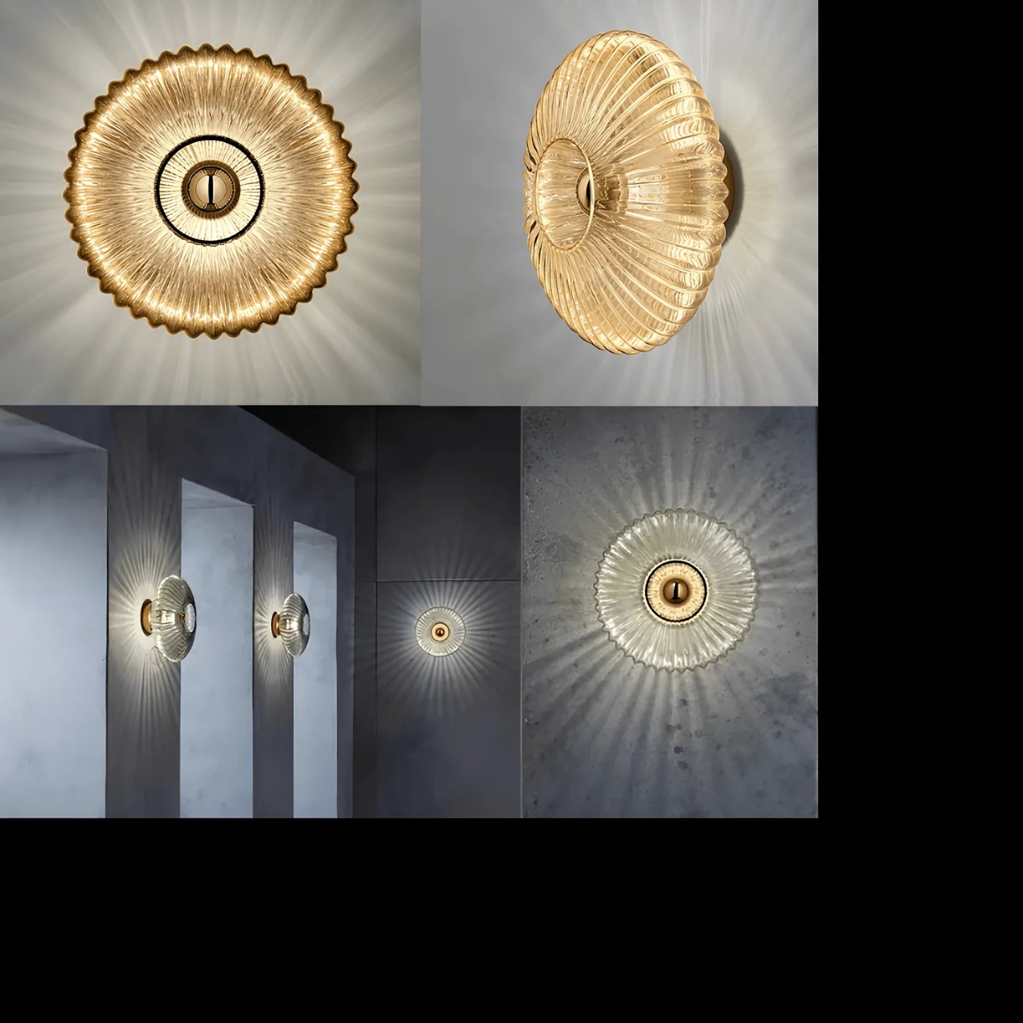 BowLift Glass Wall Lamp with a Wavy Light Design