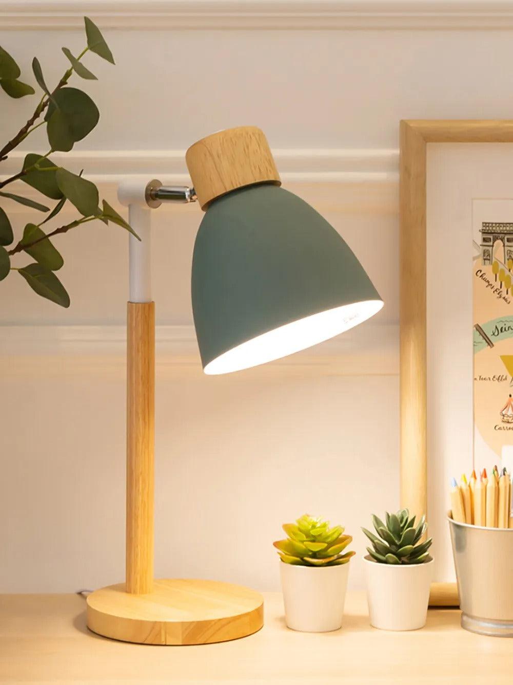 BowLift Nordic Table Lamp – Wood & Iron Finish