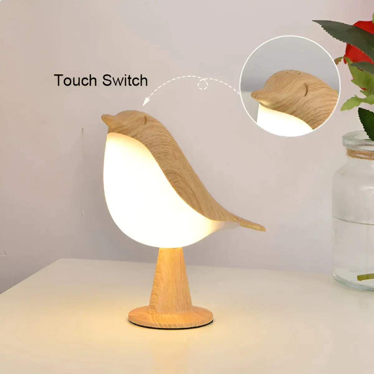 BowLift Bird Lamp Lumina — Touch-Control Ambient Night Light with Aromatherapy Diffuser
