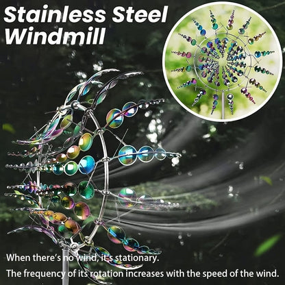 BowLift | 1 Piece Magical Metal Windmill, 3D Metal Outdoor Wind Chime for Yard and Garden, Unique Metal Kinetic Wind Sculptures & Wind Chime, Wind Catcher Metal Outdoor Lawn Terrace Decoration Wind Sculpture
