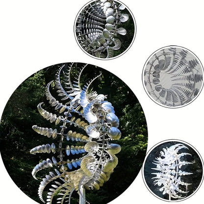 BowLift | 1 Piece Magical Metal Windmill, 3D Metal Outdoor Wind Chime for Yard and Garden, Unique Metal Kinetic Wind Sculptures & Wind Chime, Wind Catcher Metal Outdoor Lawn Terrace Decoration Wind Sculpture
