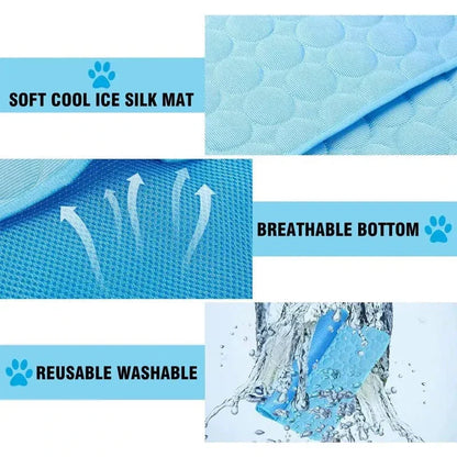 Dogs Self Cooling Mat Pet Cat Cooling Mat And Sleeping Pad For Pets Summer Cool Pads Blanket Washable Ice Silk Breathable Mat | Bowlift