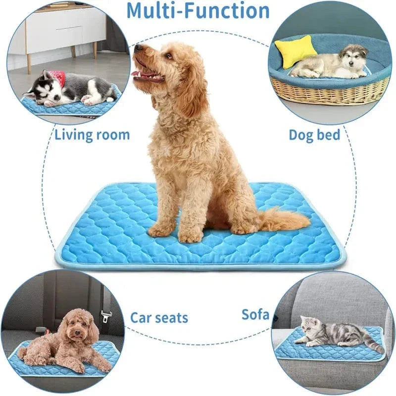 Dogs Self Cooling Mat Pet Cat Cooling Mat And Sleeping Pad For Pets Summer Cool Pads Blanket Washable Ice Silk Breathable Mat | Bowlift