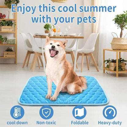 Dogs Self Cooling Mat Pet Cat Cooling Mat And Sleeping Pad For Pets Summer Cool Pads Blanket Washable Ice Silk Breathable Mat | Bowlift