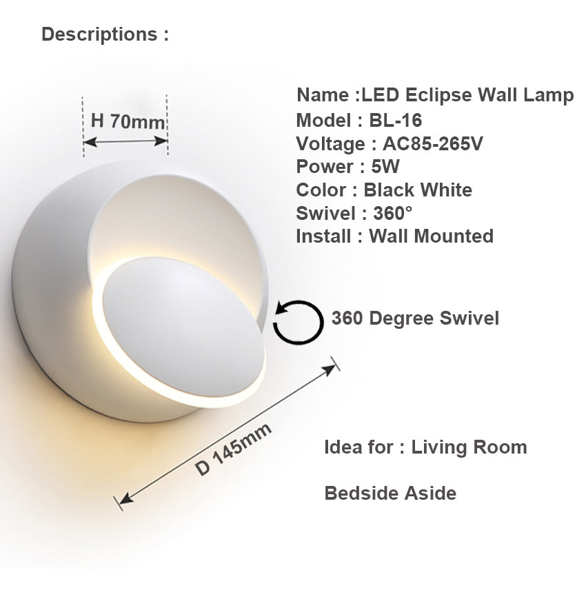 BowLift 360° LED Wall Light - Modern Glow for Any Space