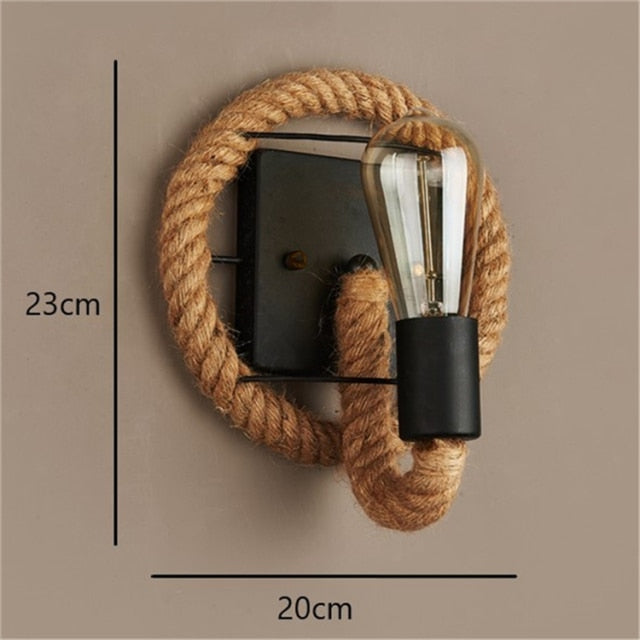 BowLift Vintage Rope Wall Light - Rustic Charm with Warm Glow
