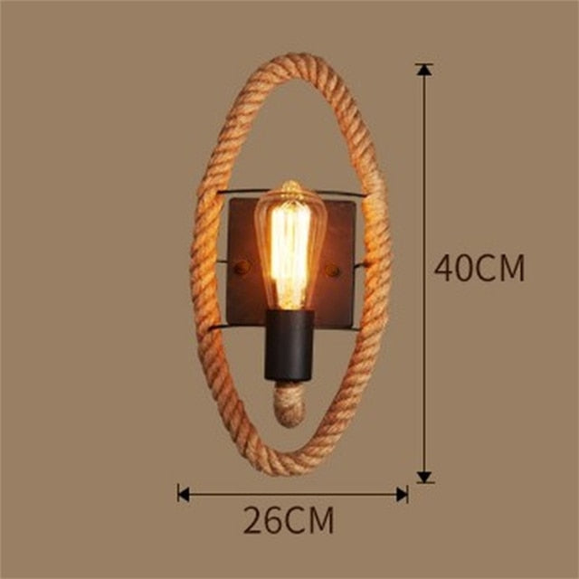BowLift Vintage Rope Wall Light - Rustic Charm with Warm Glow