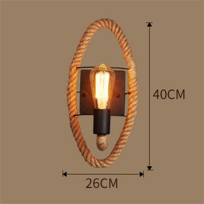 BowLift Vintage Rope Wall Light - Rustic Charm with Warm Glow