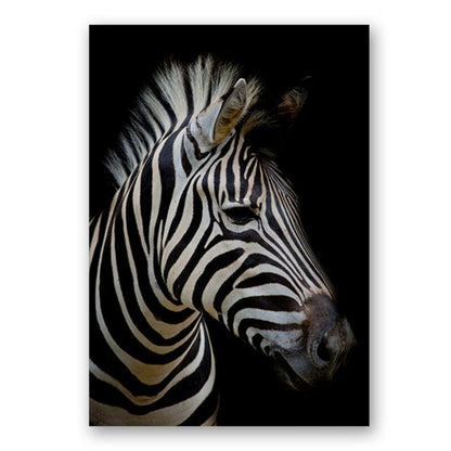 LZINA™ | Nature Wild Animals Africa Wildlife Black White - Canvas Wall Art Painting