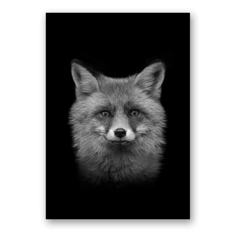 LZINA™ | Nature Wild Animals Africa Wildlife Black White - Canvas Wall Art Painting