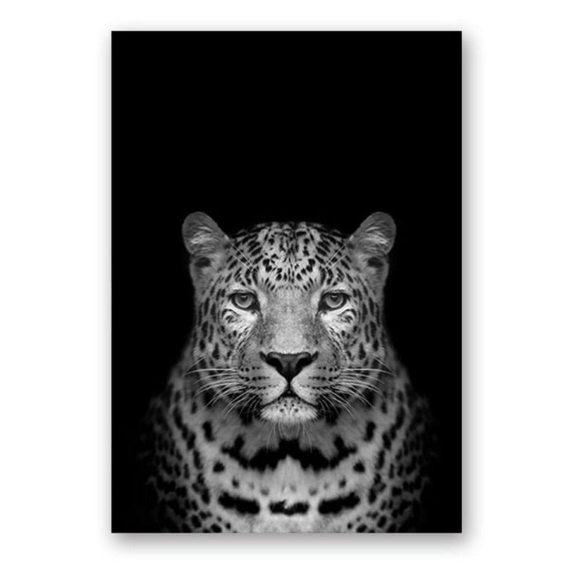 LZINA™ | Nature Wild Animals Africa Wildlife Black White - Canvas Wall Art Painting