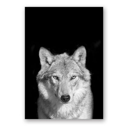 LZINA™ | Nature Wild Animals Africa Wildlife Black White - Canvas Wall Art Painting