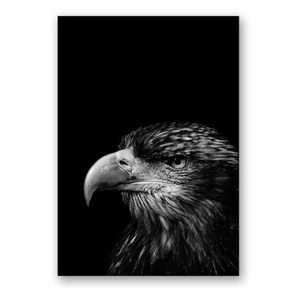 LZINA™ | Nature Wild Animals Africa Wildlife Black White - Canvas Wall Art Painting