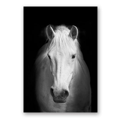 LZINA™ | Nature Wild Animals Africa Wildlife Black White - Canvas Wall Art Painting