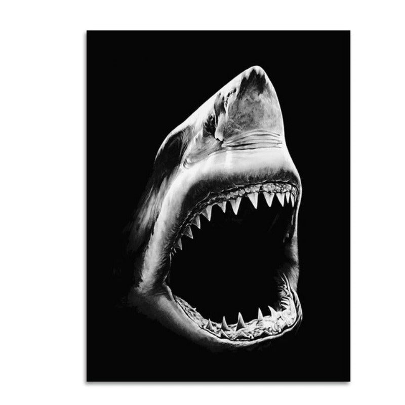 LZINA™ | Nature Wild Animals Africa Wildlife Black White - Canvas Wall Art Painting