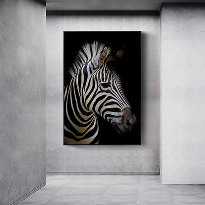 LZINA™ | Nature Wild Animals Africa Wildlife Black White - Canvas Wall Art Painting