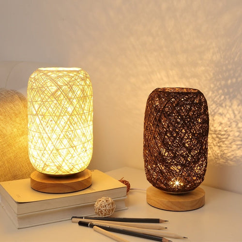 BowLift Rattan Wood Table Lamp - Natural, Sculptural Lighting for Any Space