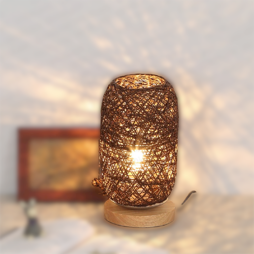 BowLift Rattan Wood Table Lamp - Natural, Sculptural Lighting for Any Space