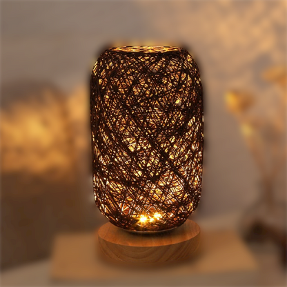 BowLift Rattan Wood Table Lamp - Natural, Sculptural Lighting for Any Space