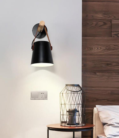 BowLift Nordic Wood Hanging Wall Lamp — Warm Minimalist Glow