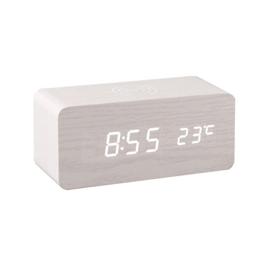 BowLift | Modern Wood Wireless Charging Clock