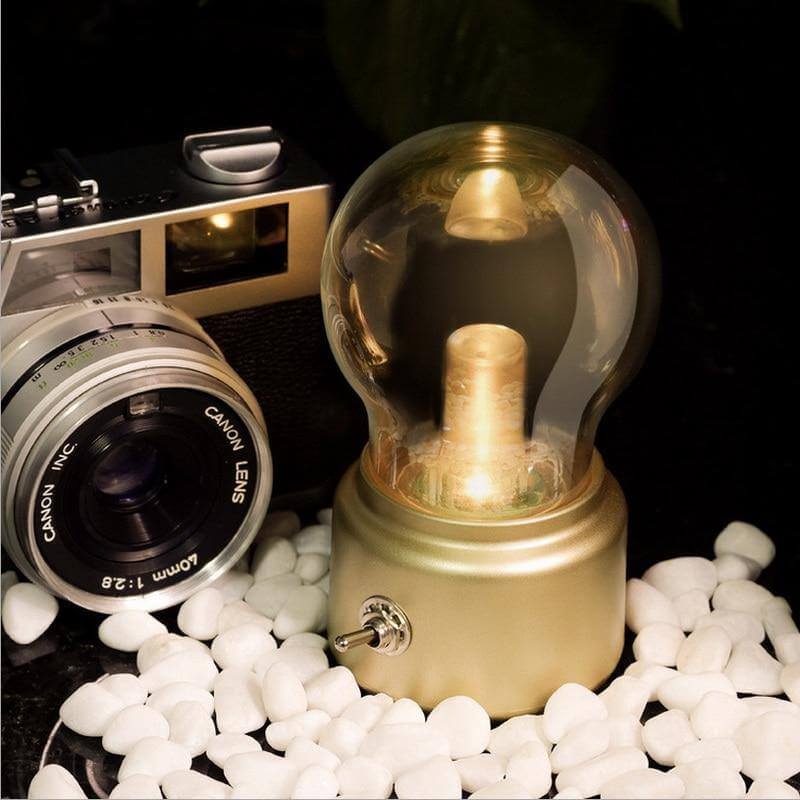 BowLift Vintage Light Bulb Table Lamp — Classic Design with Warm, Ambient Glow