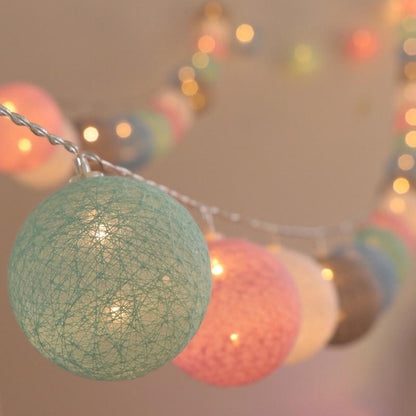 BowLift LED Cotton Ball String Lights – Soft Ambient Glow for Any Space