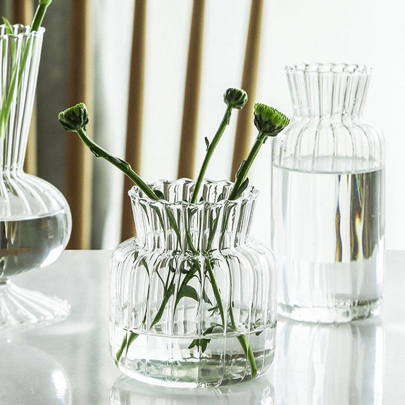LZINA™ | Petal-Textured-Glass Accents & Vases
