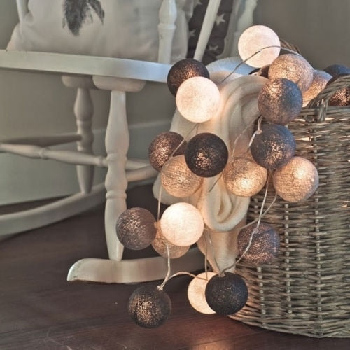 BowLift LED Cotton Ball String Lights – Soft Ambient Glow for Any Space
