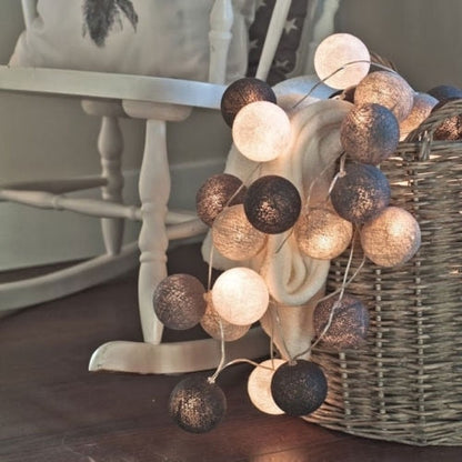 BowLift LED Cotton Ball String Lights – Soft Ambient Glow for Any Space
