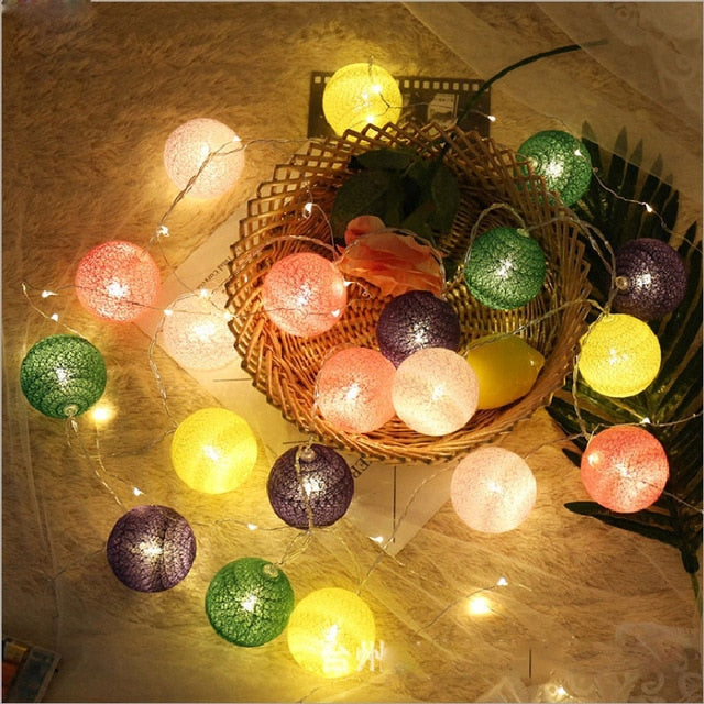BowLift LED Cotton Ball String Lights – Soft Ambient Glow for Any Space