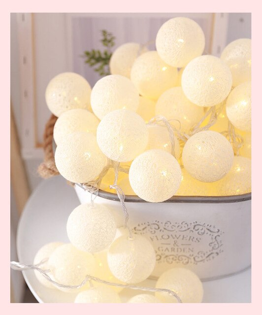 BowLift LED Cotton Ball String Lights – Soft Ambient Glow for Any Space