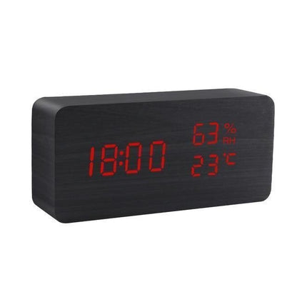 BowLift | LED alarm clock in wooden cube shape