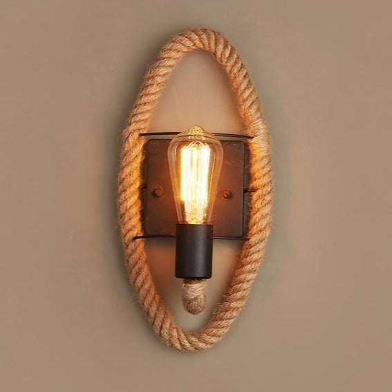 BowLift Vintage Rope Wall Light - Rustic Charm with Warm Glow