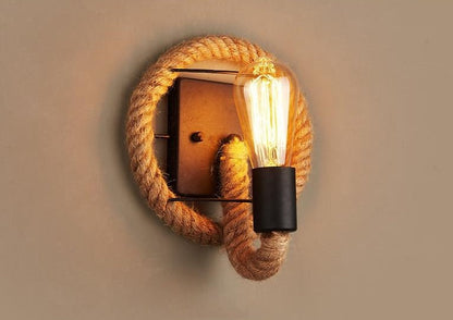 BowLift Vintage Rope Wall Light - Rustic Charm with Warm Glow