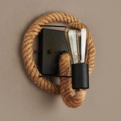 BowLift Vintage Rope Wall Light - Rustic Charm with Warm Glow